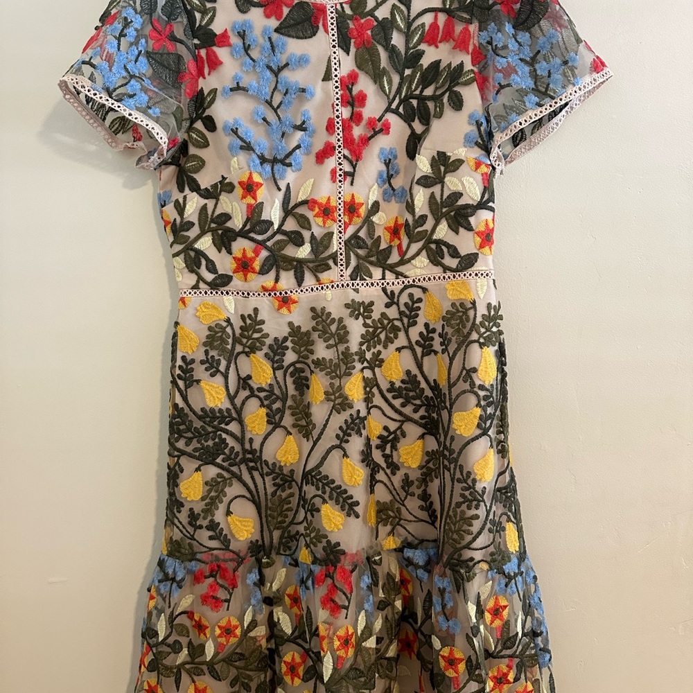 Tahari Floral Embroidered Dress